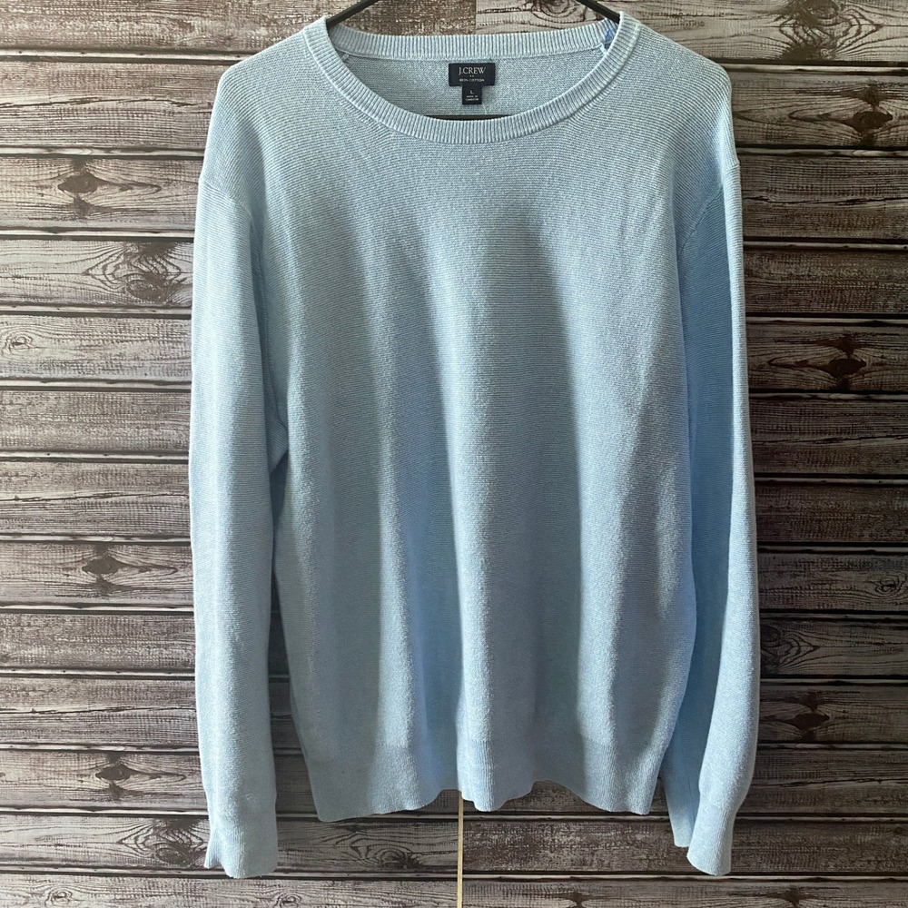 J. Crew Factory Men's Sweater‎ Size L Light Blue Long-Sleeved Pullover NWOT